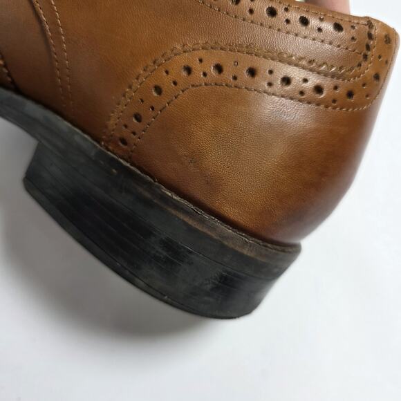 Cole Haan Mens 10M Brown Leather Wingtip Oxford Dress Shoes Lace Up